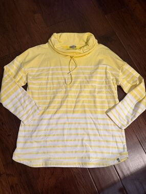 T by Talbots Yellow & White Striped Tee